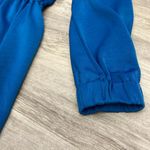 ENVI Blue Silky Elastic Drawstring Waist Long Sleeve Midi Dress Size Small Photo 6