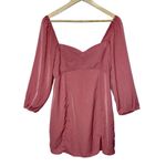 Abercrombie & Fitch NEW  Red Pink Puff Sleeve Long Sleeve Midi Dress Women Size M Photo 0
