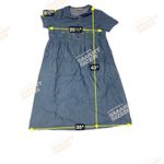 Brooks Bobbie Denim Sunflower Butterfly Maxi Dress Women L Blue, Embroidery Photo 5