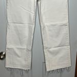 Just Black Denim Wide Leg Cropped Raw Hem Jeans Size 27 White Distressed Hem Photo 4