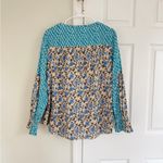 Sundance  Womens Explorer Blue Floral Patchwork Long Sleeve Large Blouse Top Boho Photo 7
