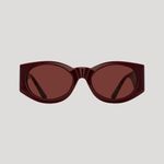 Magda Butrym Round Sunglasses in Burgundy & Silver New Womens Sunnies Red Photo 13