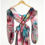 NWT Sukiso Esvedra Gown in Tropical Palm Size Small Cut Out Resort wear Wedding Pink Photo 3