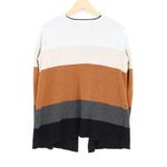 JOSEPH A Striped Open Front Cardigan Sweater Brown White Gray Black Size L Size L Photo 5