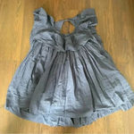 Free People  Women's Hailey Cotton Ruffle Short Sleeve Mini Dress Navy M $148 NWT Photo 5