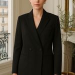 Good American The Boss 2.0 Double Breasted Blazer in Black XS NWT Photo 0