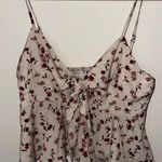 SheIn Ditsy Floral Top Front Tie Photo 2