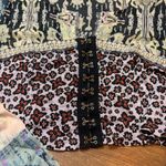 Free People  Top Blue Pink Walk this Way Corset Cropped Blouse Womens Medium boho Photo 1