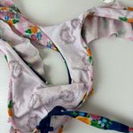 Fillyboo Folk Gingham ruffle bikini top with tie front Blue Size XL Photo 4