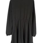 ASOS  Black Plunging V-Neck Faux Tie Front Fit & Flare Dress Women Sz 12 Photo 7