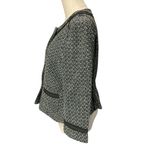 Sandro Sportswear Tweed Blazer Jacket Size M Black Snap Front Pockets Lined Photo 3