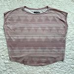 prAna  Organic Cotton Oversized Boxy T Shirt Womens M Pink Aztec Geometric Print Photo 2