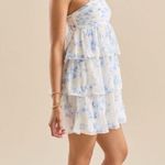 Altar'd State NWOT  Madeline blue floral mini dress with ruffles Photo 5