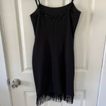 The Native One Chic Black Mini Dress with Fringe Detail Photo 1