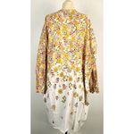 OttodAme Floral Print Shirt Dress Yellow Purple‎ Long Sleeve Button Down S Photo 5
