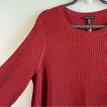 Eileen Fisher Sweater Tart Cherry Red Ribbed Merino Wool Round Neck Knit XL NWT Photo 3