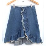 Katy Jade NEW Ruffled Denim Skirt Photo 0