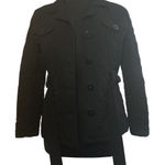 Esprit  Women Large‎ Quilt Button Down Black Wrap Peacoat Quiet Luxury Minimalist Photo 0