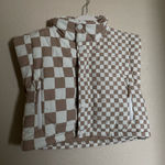 Beach Riot  Canyon Vest Size XS in Cream Tan Oversized Cropped Checkered Photo 0