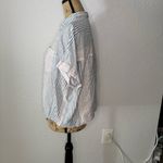 Madewell  Short Sleeve Tie Front Shirt Blue Rawley Stripe Size M Boxy Boho Preppy Photo 7