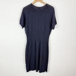 St John Sport Midi Length Dress Santana Knit Wool Blend Blue Size XL Photo 3