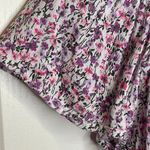 Francesca's Francesca’s Mi Ami Floral Short Sleeve Short Romper Purple Pink White Size Large Photo 3