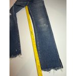 MOUSSY VINTAGE High Rise Straight Leg Jeans Distressed Frayed Hem Size 25 Blue Photo 1