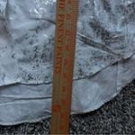 ZARA Silver Foil Print Button Down Shirt White Long Sleeve Collared XS Photo 6