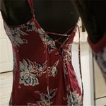Abercrombie & Fitch  Long Maxi Floral Dress Dark Red Wine Burgundy Small Photo 3