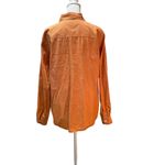 Ann Taylor 2 Tone Orange Striped Long Sleeve Button Down Women's Shirt Large Photo 2