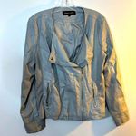 Black Rivet Faux Leather Moto Gray Jacket Photo 0