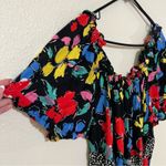 RIXO for target bright colorful floral off the shoulder maxi dress 24W/26W plus Blue Photo 4