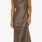 Mauve/brown satin midi formal dress Purple Size M Photo 1