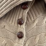 Vintage Ralph Lauren Sport Tan Cable Knit Wool Cashmere Blend Cardigan Sweater Size M Photo 3