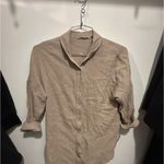 Soft Surroundings  button down tan shirt small Photo 2