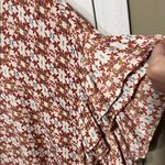 Anthropologie  Red and White Floral Blouse Photo 2
