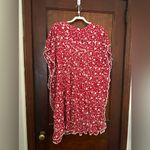 Club Monaco  Red/White Floral Tassel Detail Swim Coverup Size L Photo 2