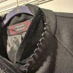 Womens Vtg Stephanie Mathews Wool Coat Velvet Trim /Big Buttons Coat Size 2x Black Photo 4