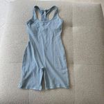 SKIMS  Arctic Blue Ribbed Cotton Onsie Bodysuit Jumpsuit Romper Shorts Photo 5