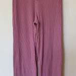 ZARA  Ribbed Knit High Waist Flare Pants Pink Stretch Size Medium Boho Bohemian Photo 0