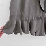 BCBGeneration  Open Jacket Front Peplum LARGE Gray Long Sleeves Ruffled Hem NWOT Photo 10