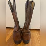 Cowgirl Western Pointed Toe Boots Two Tone Brown Leather Size 11 Photo 3