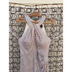 Alex Evenings  Long Halter Lace Sheath Dress with Skirt Slit in Taupe Size 8 Photo 2