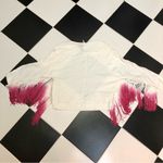 Maje Lila Fringe Long Sleeve Top Hot Pink Ombre Dip Dye White Magenta Bohemian S Photo 9