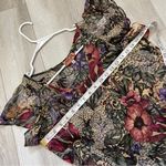 Vintage Silk Top floral ruffle sheer womens size 6 romantic bohemian funky artsy Yellow Photo 2