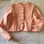 Lands' End VINTAGE blush pink 100% wool blazer jacket heavy western boho SIZE 14 Photo 0