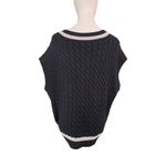 Oak + Fort Black Cable Knit Sweater Vest Women's Size M V Photo 3