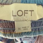 Loft  Midi Dress Pastel Blue Pink Plaid Smocked Tiered Square Neck Sundress Photo 5