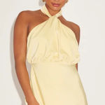 Lulus Yellow Mini Satin Dress  Photo 0
