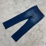 Betabrand  Women’s Straight Leg Yoga Pants Jeans Pull On Blue Denim High Rise M Photo 5